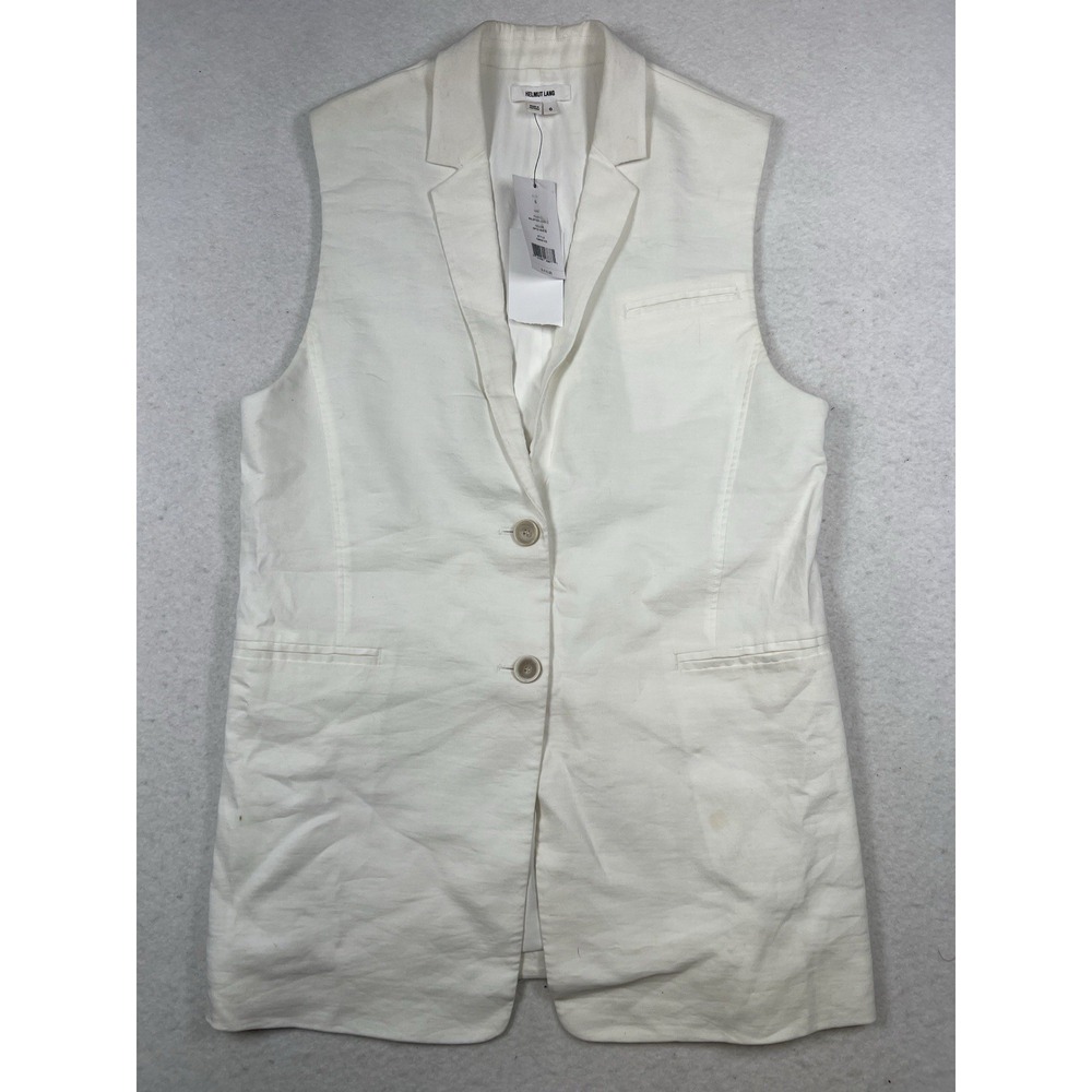 NWT Helmut Lang Oversized Linen-Blend Vest Size 6 New With Defects